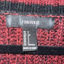 Forever 21 ✨ Cable Knit Burgundy Varsity V Neck Striped Trim Sweater✨ Photo 5