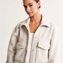 Abercrombie & Fitch Cropped Sherpa Shirt Jacket Photo 0