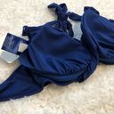 Apt. 9 🆕  twist front padded push up halter bikini navy blue tie neck Photo 4