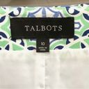 Talbots  Pastel Pencil Skirt Stretch Cotton SZ 10 Preppy Geometric Print Photo 1