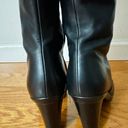 Ecco women's black leather side zip heels boots Photo 3