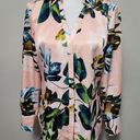 Worthington  pink tropical floral shimmering satin button down size medium Photo 0