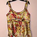 Nine West Paisley Floral Yellow Red 100% Silk Tank Blouse Size 14 NWOT! Photo 0