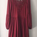 American Eagle  AE Midi A Line Long Sleeve Tassel Cut Out Dress Photo 0