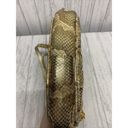 Stuart Weitzman Womens  Vintage Gold Snake Skin Clutch Photo 2