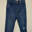 RE/DONE 90s Ultra High-Rise Ankle Crop Skinny Jeans Medium Worn Wash Size 25 Photo 2