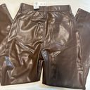 Abercrombie & Fitch NWT Abercrombie Curve Love Brown Leather Pants Photo 4