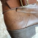 blowfish  Shanna Boots Ankle Booties Brown Faux Leather SZ 9.5 Buckle Detail Photo 2