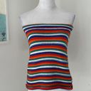 ZARA Knit Multicolor Striped Strapless Top Photo 0