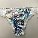 Roxy  Bikini Bottom Small Floral Crochet Hip Blue Photo 6