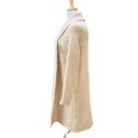 Anthropologie By  Sweater Cardigan Med Open Front Tan Long Cozy Chunky Wool Blend Photo 2