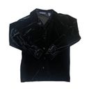 Preston & York Vintage  crush velvet black button down long sleeve shirt Photo 2