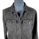 Altar'd State  Faded Black Trucker Jean Jacket Size Small Raw Hem Denim Grunge Photo 4