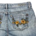 Guess  Y2K Cutoff Jean Shorts 30 Embroidered Flowers Vintage Distressed Logo Photo 2