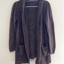 Barefoot Dreams  Cozychic Lite Knit Hooded Cardigan Brown Photo 0