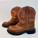 Justin Boots JUSTIN GYPSY Gemma Brown Leather Pink Embroidery Western Boots L9903 size 7B Photo 0