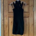 Bebe  Multi Strap Neck Cutout Bandage Mini Little Black Dress Photo 2