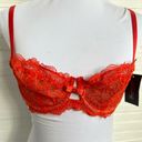 Frederick's of Hollywood  Lace Balconette Bra 36B Adjustable Straps Bow Accent Photo 2