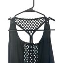 Xhilaration  Black Sleeveless Netted Racerback Bathing Suit Cover Up Women Sz L Photo 6