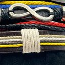 infinity Brand New!! Leather, metal  symbol and hemp bracelet bundle Photo 2