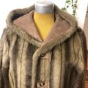 Dennis Basso Coat Reversible Faux Suede Fur Mink Brown Hooded Photo 9