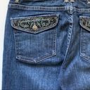 White House | Black Market WHBM Blanc Jeans Embellished Back Flap Pocket Straight Leg Jeans Size 4 Photo 6