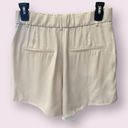 ZARA  High Waisted Satin Effect  Pleated Shorts in Off White - size small Photo 2