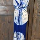 INC  Womens Petite Small PS Blue Tie Dye Maxi Dress Rhinestones Sleeveless NWT Photo 1