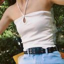 Brandy Melville white key hole halter top Photo 0