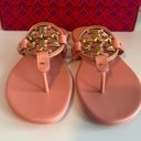 Tory Burch  Miller leather Metal Medallion Flat Thong Sandals Size 8 NIB Photo 1