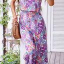 Floral Print Jumpsuit Purple Size XL Photo 3