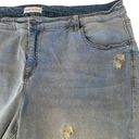 Lane Bryant  Denim Shorts Emroidered Daisies sz 20 raw edge Photo 0