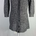 DKNY  Loose Knit Deep V neck Black and White Button Cardigan Size Medium Photo 2