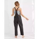 Aerie  Werk Play Twill Denim Wide Leg Overalls Black Womens Size Large Photo 2