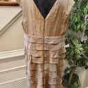 London Times  Women's Brown Rayon V-Neck Sleeveless Knee Length Dress Size 14W Photo 5