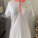 Polo Prince half zip tennis  white and orange short sleeve collared shirt M/L Photo 0