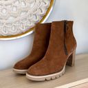 Paul Green | NWOT Sloane Lug Sole Block Heeled Boots in‎ Toffee Suede Photo 3