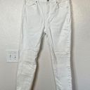 Loft Outlet Womens White Mid Rise Stretch Skinny Ankle Jeans Size 6 Photo 1