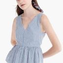 J.Crew  Poplin Cotton Peplum Striped Top Photo 0