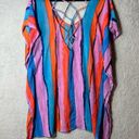 Beach Club Palisades  Cover Up Women OS One Size Multicolor Flowy Sheer Tassels Photo 1