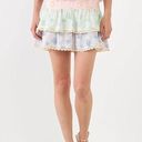 Free The Roses  Color Block Eyelet Trim Detail Mini Skirt Women’s size Medium Photo 0