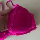 Natori hot pink fuschia padded bra with lace trim 34C Photo 4