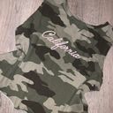 Garage - Camo Crop Top with baby pink embroidered “California”! Photo 0