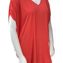 Natori  Womens Size S Top Oversized V Neck Slouchy Ruched Sleeves Coral Pink Photo 9