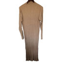 The Row All :  Tan Khaki The Marie Dress Ribbed Mock Neck Knit Midi Women's Small Photo 1