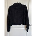 Hollister  Women's Cropped Sherpa Fuzzy Long Sleeve Black Pullover Large (T163) Photo 5