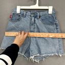 Vintage California Tag Jean Shorts Juniors 11/12 Light Wash Raw Hem High Rise Photo 8