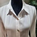 T&W Designs Womens White Tencel Collared Long Sleeve Button Down Casual Shirt XS Photo 1