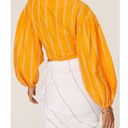 Wyatt Acler  Blouse Orange Cotton Puff Sleeve Wrap Top Size 10 Photo 8