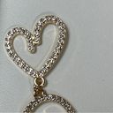 House of Harlow NIB  1960 Gold Tone Double Heart Glass Stones Dangle Earrings $99 Photo 4